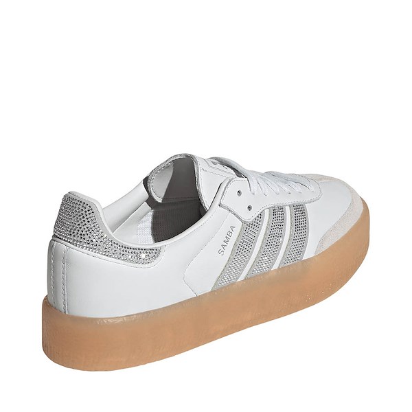alternate view Womens adidas Sambae Beaded Athletic Shoe - Crystal White / Silver Metallic / GumALT4