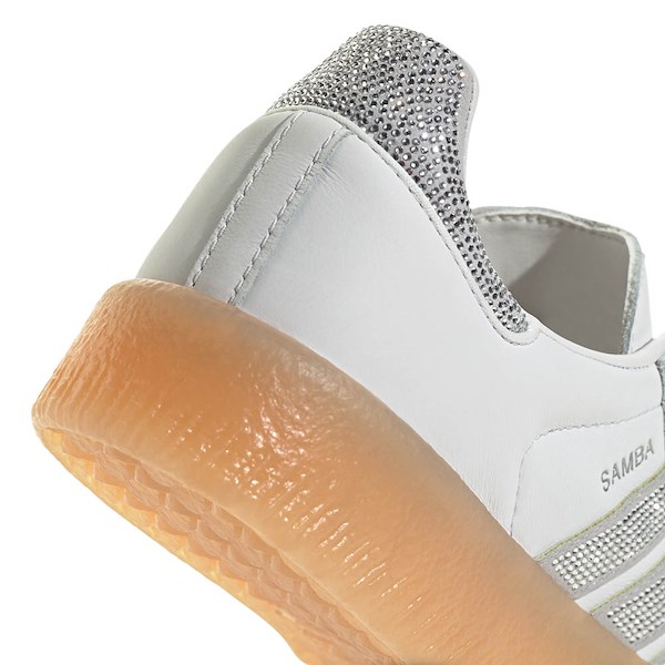 alternate view Womens adidas Sambae Beaded Athletic Shoe - Crystal White / Silver Metallic / GumALT5C