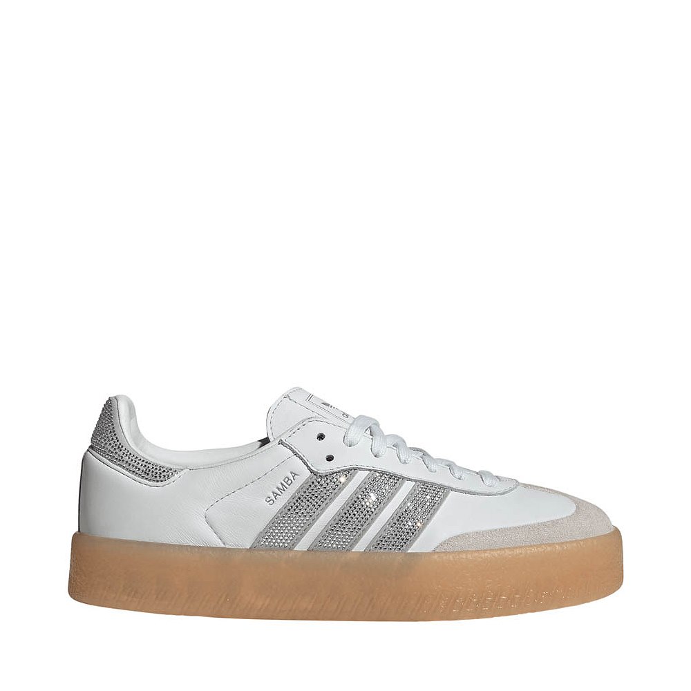 Womens adidas Sambae Beaded Athletic Shoe - Crystal White / Silver Metallic / Gum