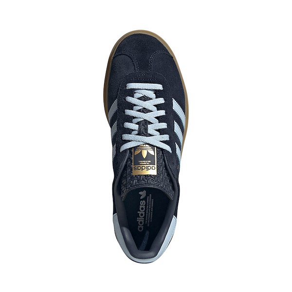 alternate view Womens adidas Gazelle Bold Athletic Shoe - Night Indigo / Crystal Sky / Gold MetallicALT2