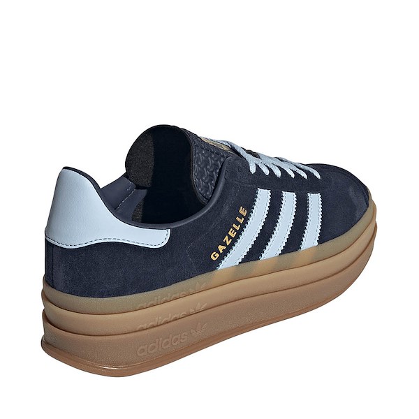 alternate view Womens adidas Gazelle Bold Athletic Shoe - Night Indigo / Crystal Sky / Gold MetallicALT4