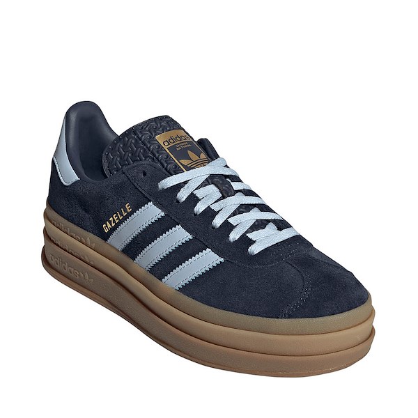 alternate view Womens adidas Gazelle Bold Athletic Shoe - Night Indigo / Crystal Sky / Gold MetallicALT5
