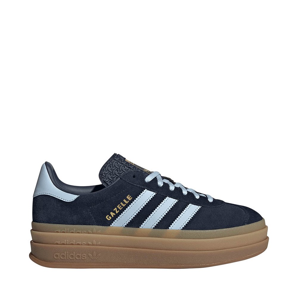 Womens adidas Gazelle Bold Athletic Shoe - Night Indigo / Crystal Sky / Gold Metallic