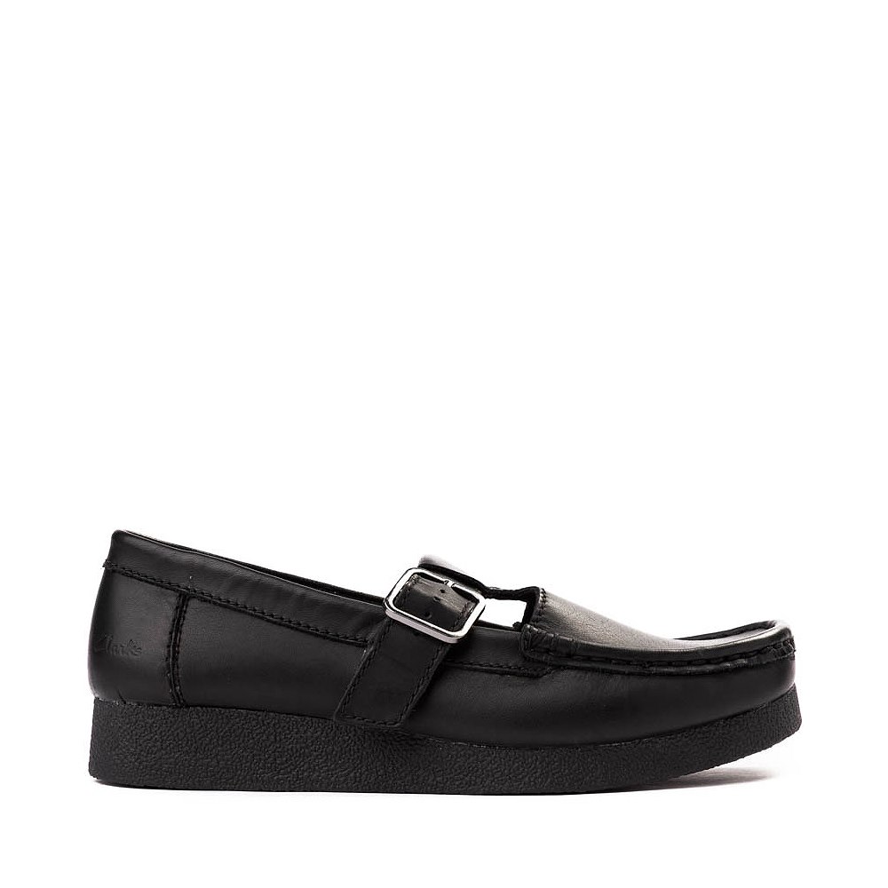 Womens Clarks Wallabee Evo T-Bar Mocassin - Black