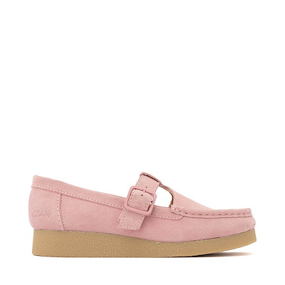 Main view of Womens Clarks Wallabee Evo T-Bar Mocassin - Dusty Pink