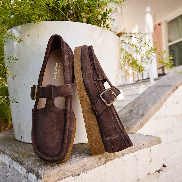 alternate view Womens Clarks Wallabee Evo T-Bar Mocassin - ChocolateHERO