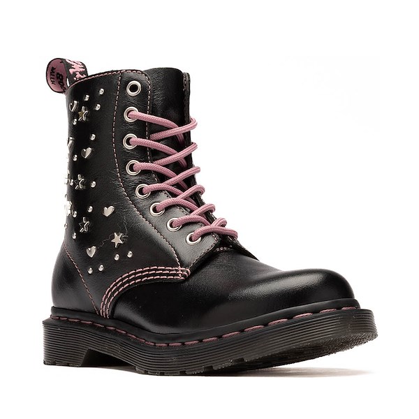 alternate view Womens Dr. Martens 1460 Pascal Hearts + Stars 8 Eye Boot - BlackALT5