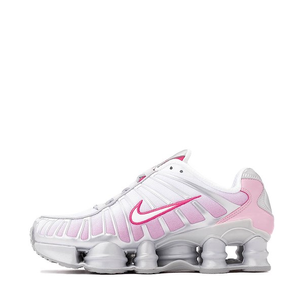 alternate view Womens Nike Shox TL Athletic Shoe - White / PinkALT1