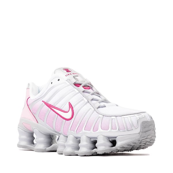 alternate view Womens Nike Shox TL Athletic Shoe - White / PinkALT5