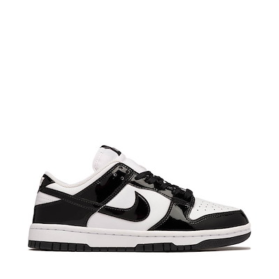 Main view of Womens Nike Dunk Low SE Athletic Shoe - White / Black / White / Metallic Silver