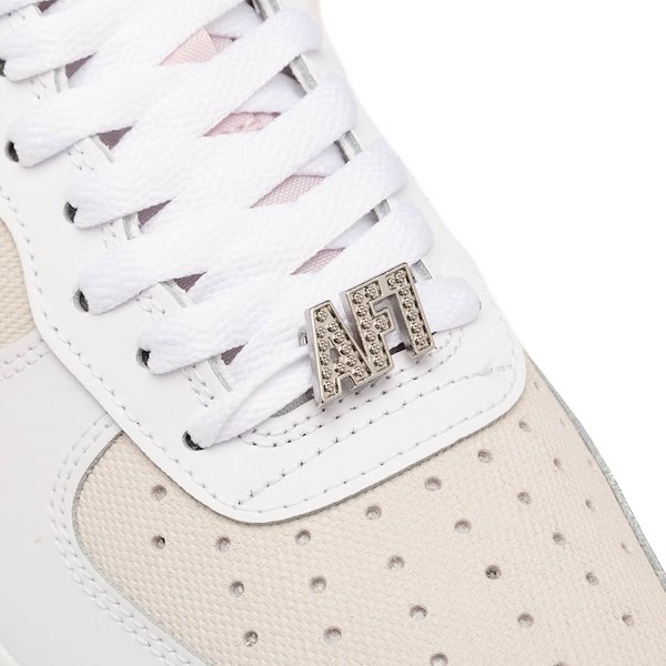 alternate view Womens Nike Air Force 1 '07 SE Athletic Shoe - White / Bleached Lilac / Metallic SilverALT5B