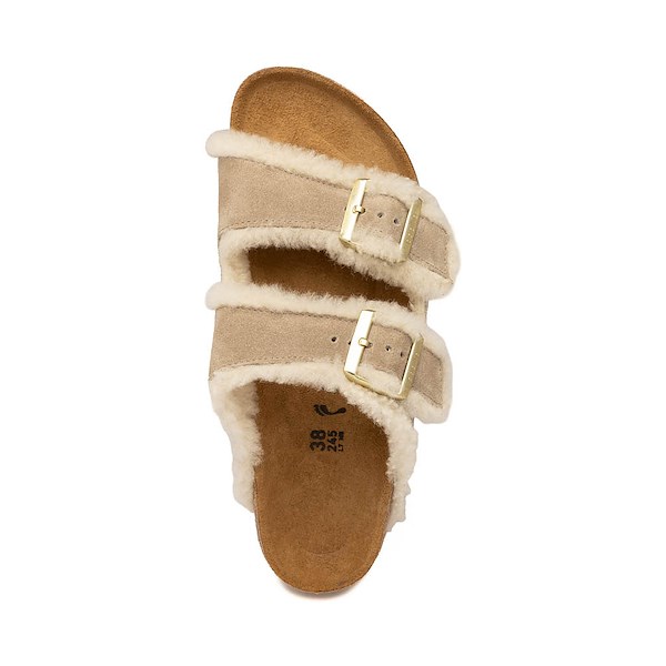 alternate view Womens Papillio by Birkenstock&reg; Arizona Flex Platform Shearling Sandal - TaupeALT2