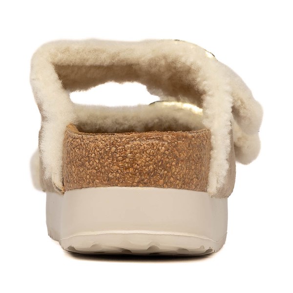 alternate view Womens Papillio by Birkenstock&reg; Arizona Flex Platform Shearling Sandal - TaupeALT4