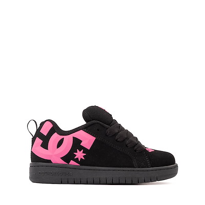 Main view of DC Court Graffik Skate Shoe - Little Kid / Big Kid - Black / Pink