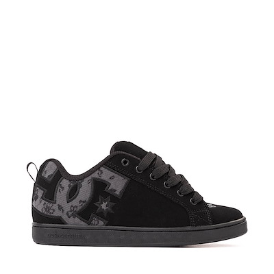 Main view of Womens DC Court Graffik Skate Shoe - Black / Grey Lace