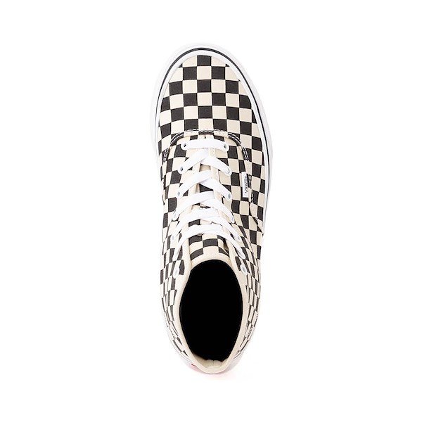 alternate view Vans Authentic Hi 2.0 Checkerboard Skate Shoe - Black / True WhiteALT2