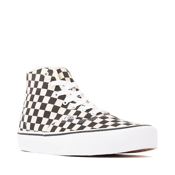 alternate view Vans Authentic Hi 2.0 Checkerboard Skate Shoe - Black / True WhiteALT5