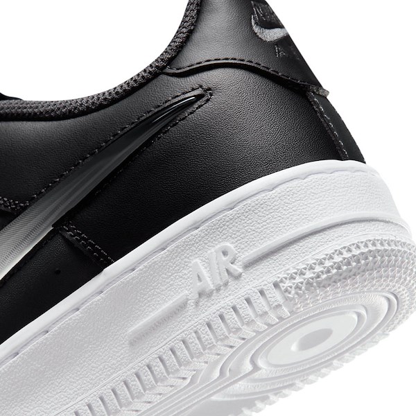 alternate view Nike Air Force 1 Athletic Shoe - Big Kid - Dark Smoke Grey / Vast Grey / Black / WhiteALT1C