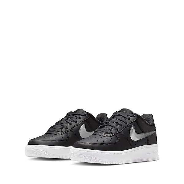 alternate view Nike Air Force 1 Athletic Shoe - Big Kid - Dark Smoke Grey / Vast Grey / Black / WhiteALT5