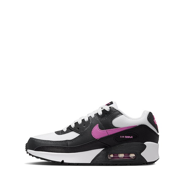 alternate view Nike Air Max 90 Athletic Shoe - Big Kid - White / Playful Pink / Black / AnthraciteALT1