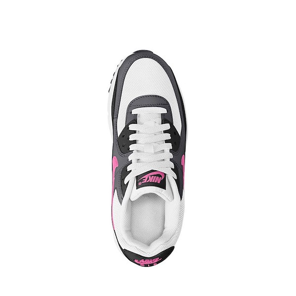 alternate view Nike Air Max 90 Athletic Shoe - Big Kid - White / Playful Pink / Black / AnthraciteALT2