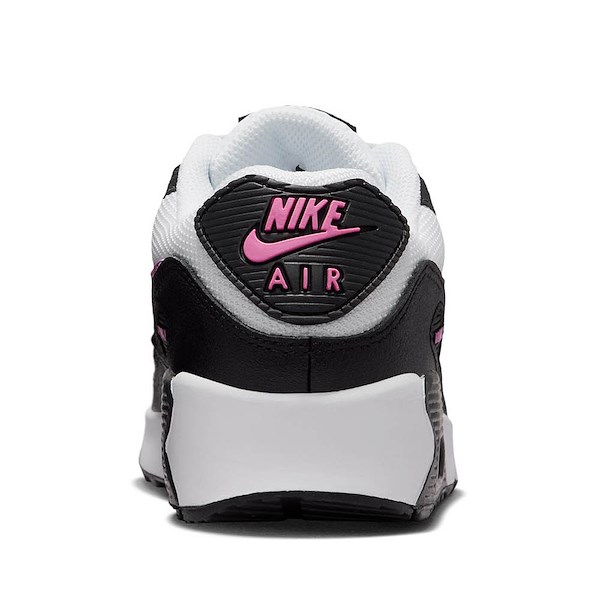 alternate view Nike Air Max 90 Athletic Shoe - Big Kid - White / Playful Pink / Black / AnthraciteALT4