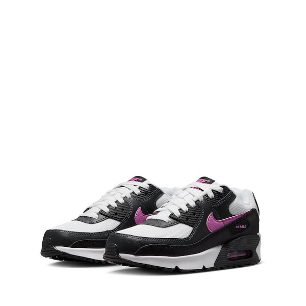 alternate view Nike Air Max 90 Athletic Shoe - Big Kid - White / Playful Pink / Black / AnthraciteALT5