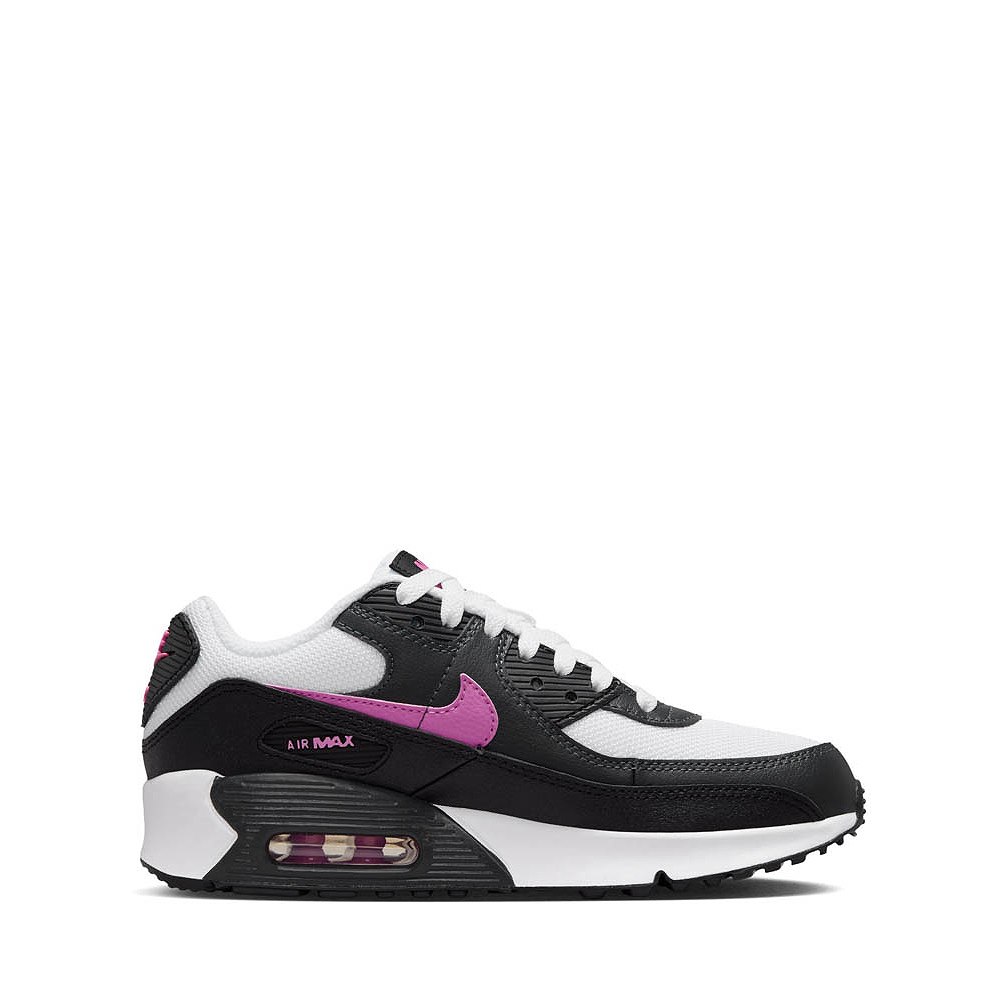 Nike Air Max 90 Athletic Shoe - Big Kid - White / Playful Pink / Black / Anthracite