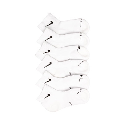 Main view of Nike Everyday Elevated Ankle Socks 6-Pack - Little Kid - White