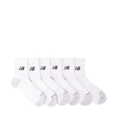 Main view of New Balance Cushion Quarter Socks 6 Pack - White / Black