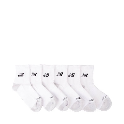 Main view of New Balance Cushion Quarter Socks 6 Pack - White / Black