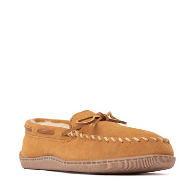 Mens Minnetonka Sheepskin Hardsole Slipper - Golden Tan  display picture 1