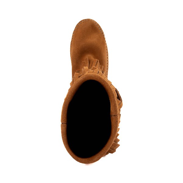 alternate view Womens Minnetonka 3-Layer Fringe Boot - BrownALT2