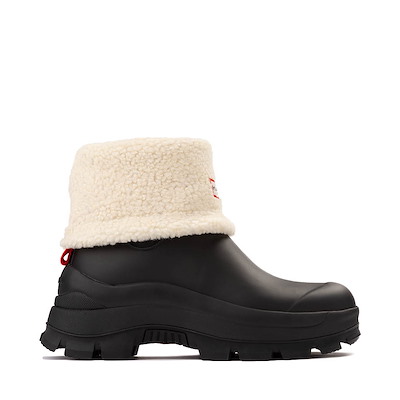 Main view of Womens Hunter Esme Lug Sole Waterproof Snow Bootie - Black