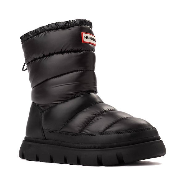 alternate view Womens Hunter Maribel Lug Sole Insulated Waterproof Snow Bootie - BlackALT5