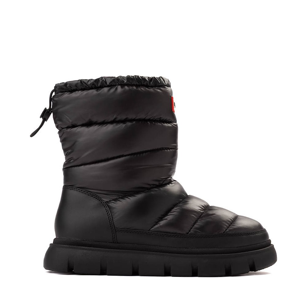 Womens Hunter Maribel Lug Sole Insulated Waterproof Snow Bootie - Black