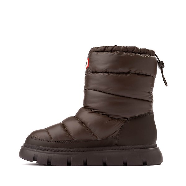 alternate view Womens Hunter Maribel Lug Sole Insulated Waterproof Snow Bootie - Dark BrownALT1