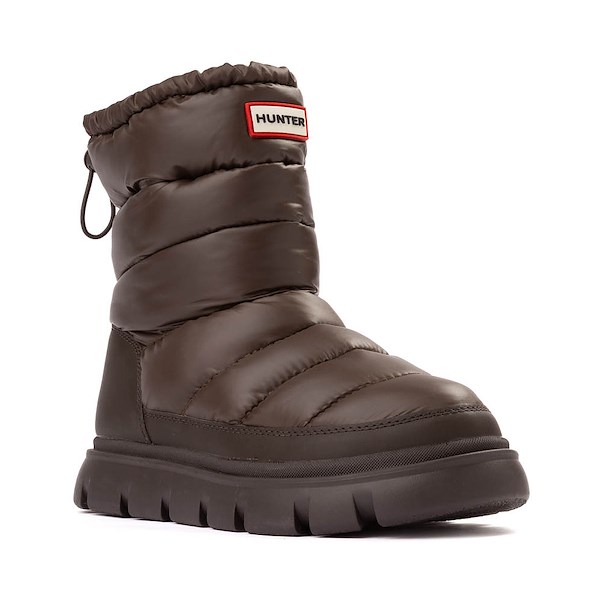 alternate view Womens Hunter Maribel Lug Sole Insulated Waterproof Snow Bootie - Dark BrownALT5