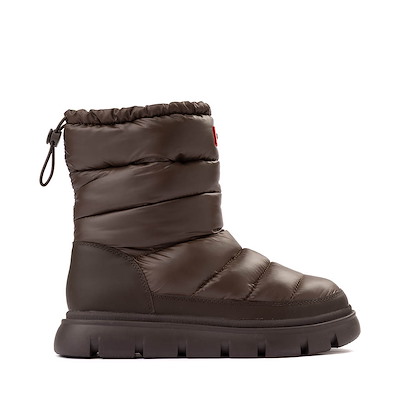Main view of Womens Hunter Maribel Lug Sole Insulated Waterproof Snow Bootie - Dark Brown