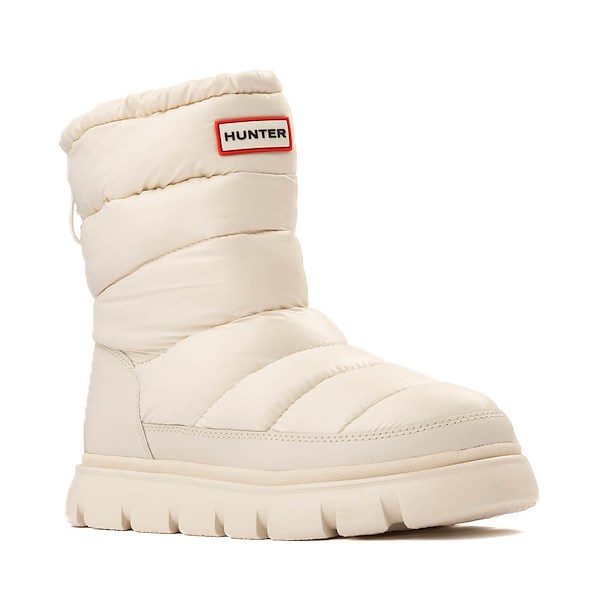 alternate view Womens Hunter Maribel Lug Sole Insulated Waterproof Snow Bootie - IvoryALT5
