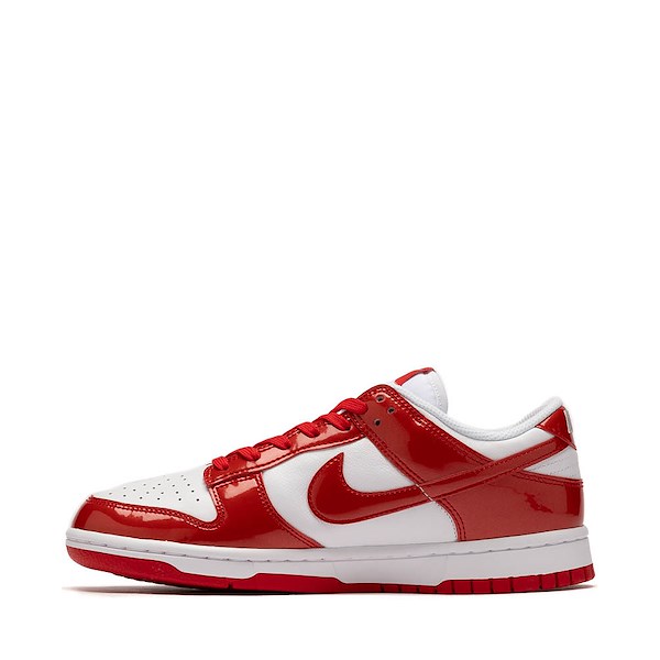 alternate view Womens Nike Dunk Low SE Athletic Shoe - White / University Red / WhiteALT1