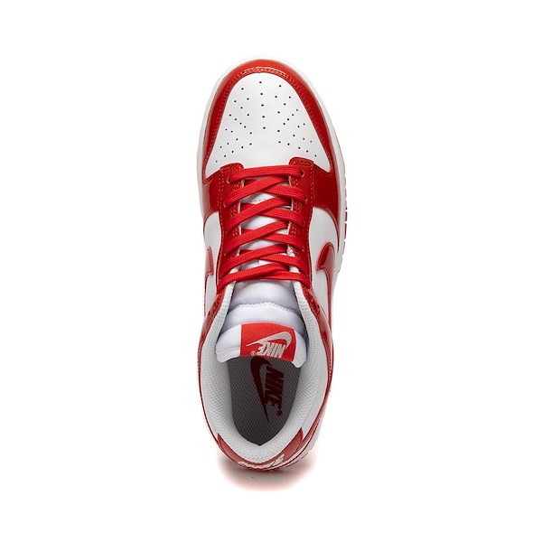 alternate view Womens Nike Dunk Low SE Athletic Shoe - White / University Red / WhiteALT2
