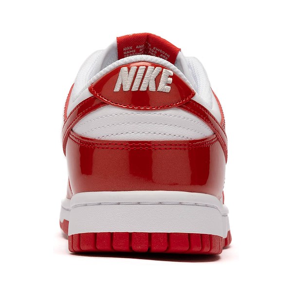alternate view Womens Nike Dunk Low SE Athletic Shoe - White / University Red / WhiteALT4