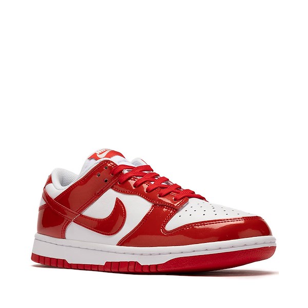 alternate view Womens Nike Dunk Low SE Athletic Shoe - White / University Red / WhiteALT5