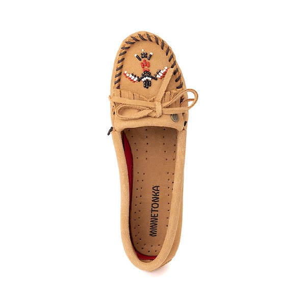 alternate view Womens Minnetonka Thunderbird "Animikii" Hardsole Moccasin - TaupeALT2
