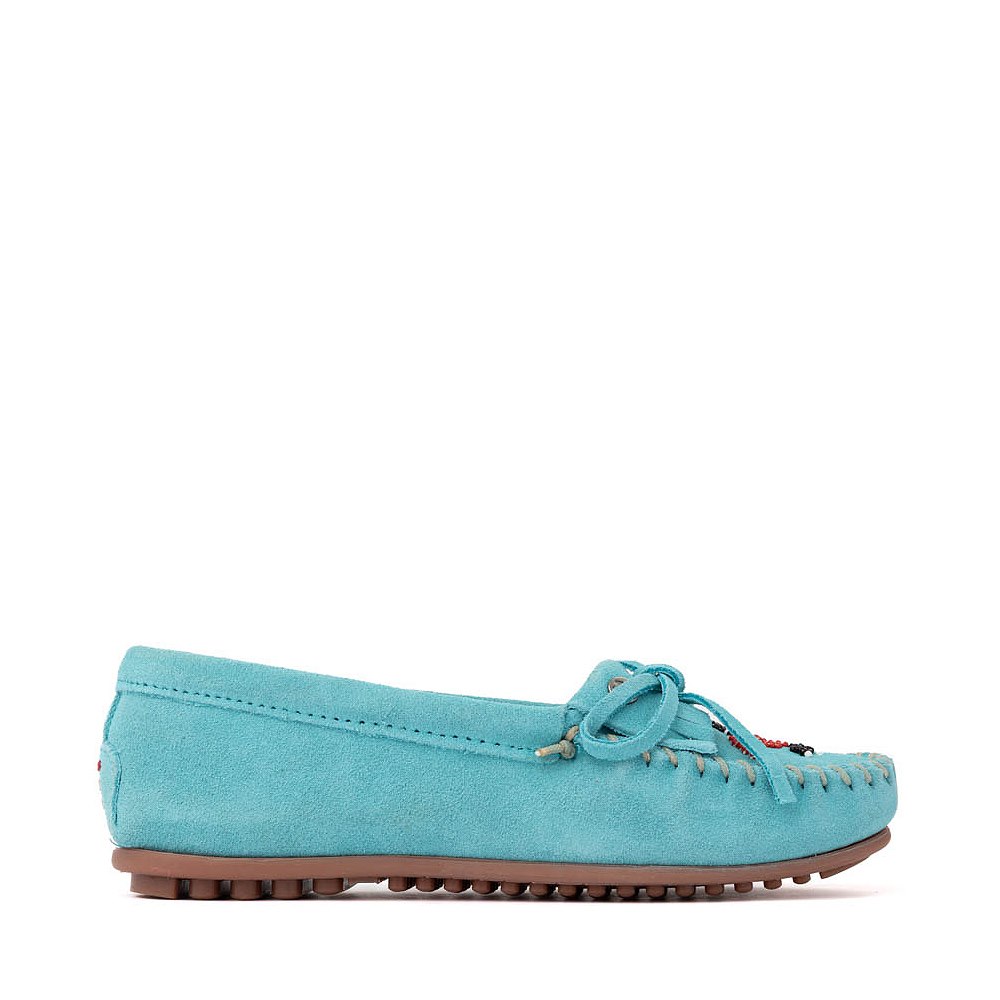 Womens Minnetonka Thunderbird &quot;Animikii&quot; Hardsole Moccasin - Turquoise