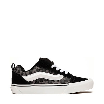 Main view of Vans Knu Skool Skate Shoe - Black / Black Leopard