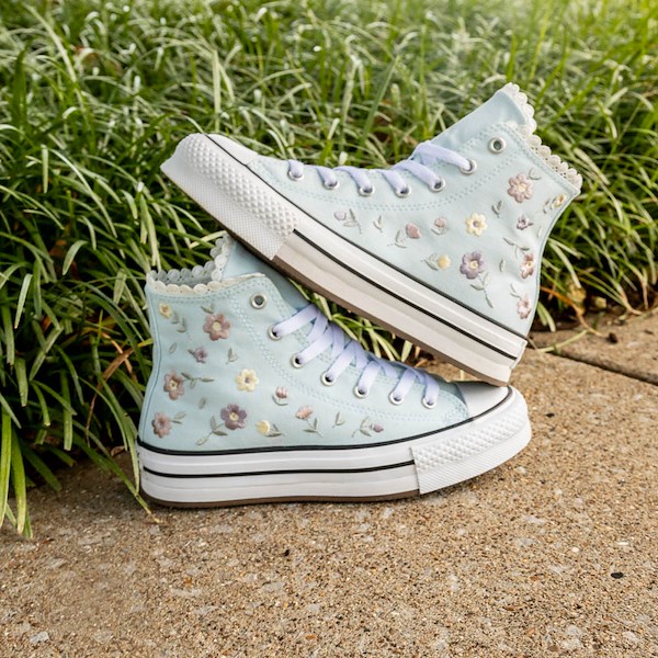 alternate view Converse Chuck Taylor All Star Lift Flower High-Top Sneaker - Big Kid - Cold TouchHERO