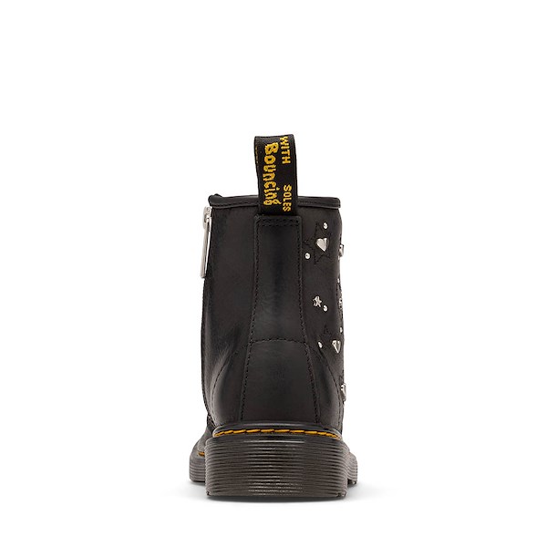 alternate view Dr. Martens 1460 Hearts and Stars Boot - Little Kid / Big Kid - BlackALT4