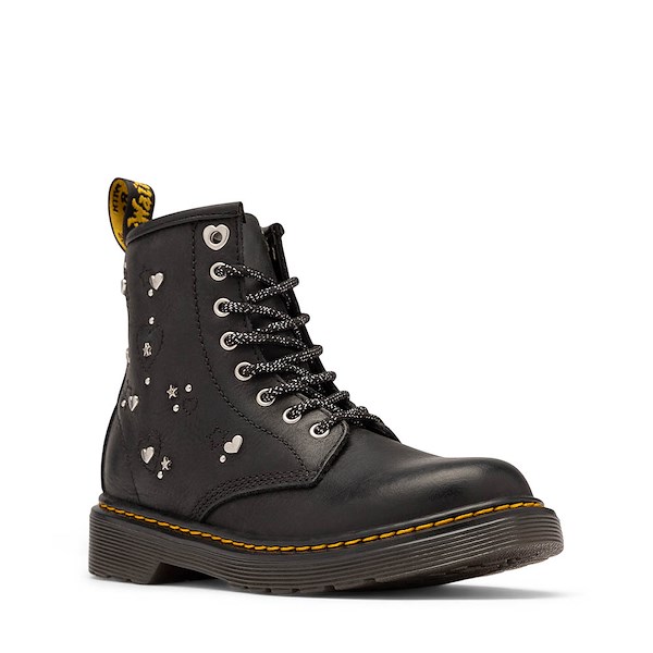 alternate view Dr. Martens 1460 Hearts and Stars Boot - Little Kid / Big Kid - BlackALT5